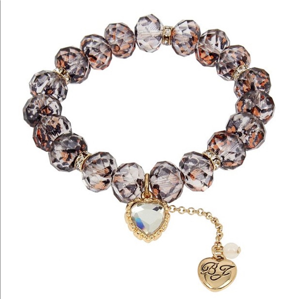 Betsey Johnson Leopard Beaded Stretch Bracelet